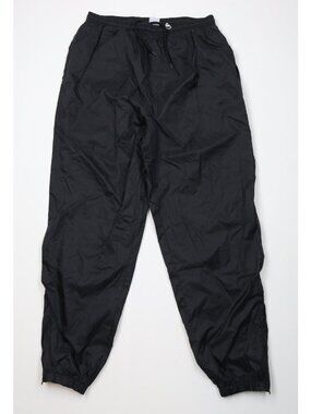 Vintage 90s Streetwear Mens Large Blank Lined Windbreaker Joggers Pants Black